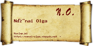 Nánai Olga névjegykártya